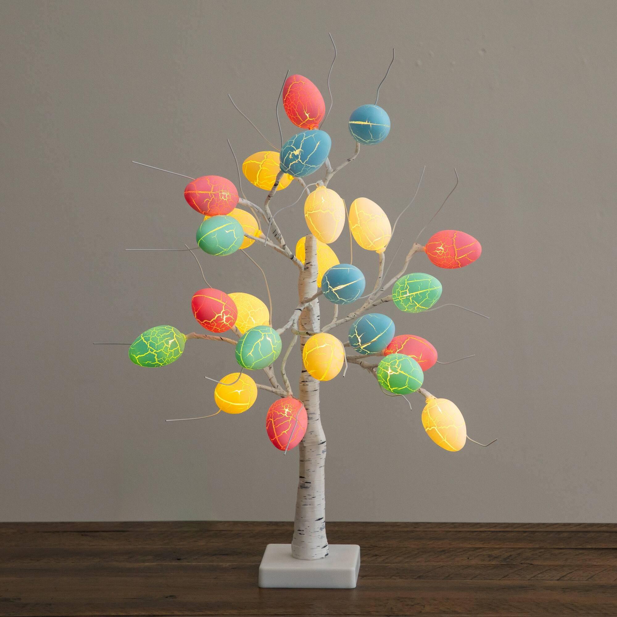 2ft. Pre-Lit Artificial Easter Egg Twig Tree with 24 LED Lights